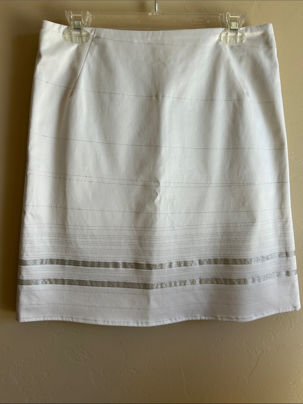 Think Tank White And Silver Skirt